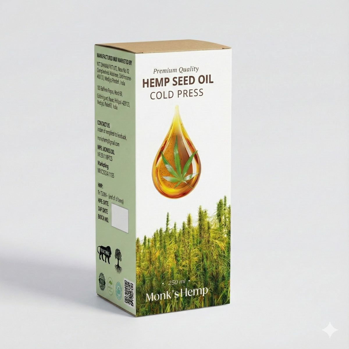 Monk’s Hemp Cold-Pressed Hemp Seed Oil